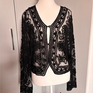 Elegant Black Lace Women Top